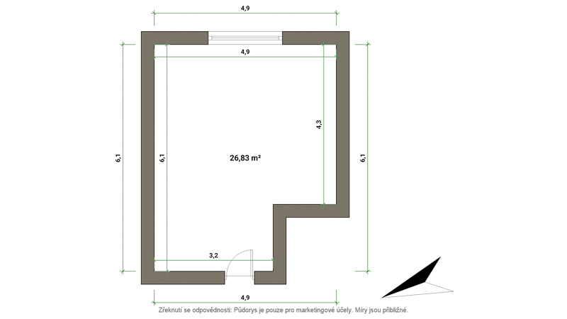 Pronájem kanceláře Vizovice, 27 m² – fotografie nemovitosti